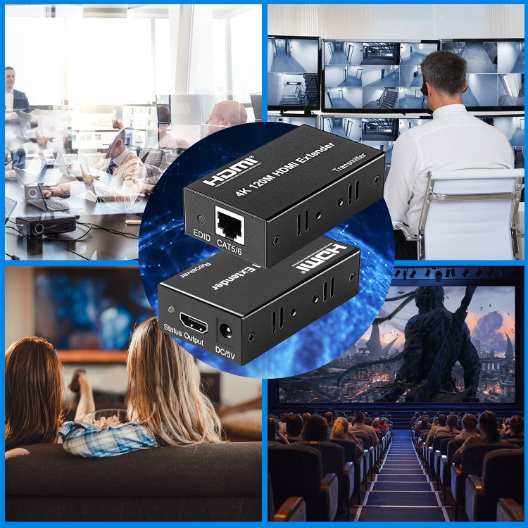 4K HDMI to RJ45 Network Extender, Transmission Distance: 120m(EU Plug) - Amplifier by buy2fix | Online Shopping UK | buy2fix