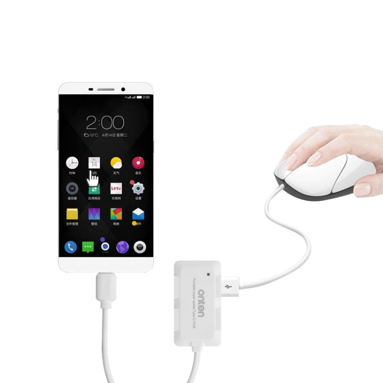 Onten OTN-9102 4-port USB3.0 Portable HUB Docking Station(White) - USB HUB by Onten | Online Shopping UK | buy2fix
