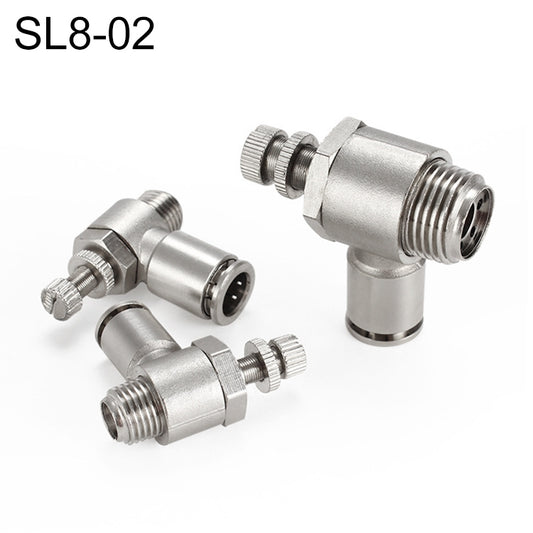 SL8-02 LAIZE Nickel Plated Copper Male Thread Throttle Valve Pneumatic Connector - Interface Series by LAIZE | Online Shopping UK | buy2fix