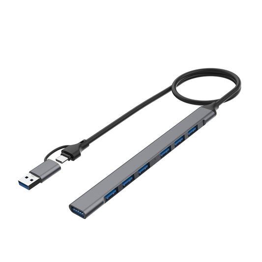 Onten OT-UCA9702 2 in 1 7-port Portable Multifunctional HUB Docking Station - USB HUB by Onten | Online Shopping UK | buy2fix