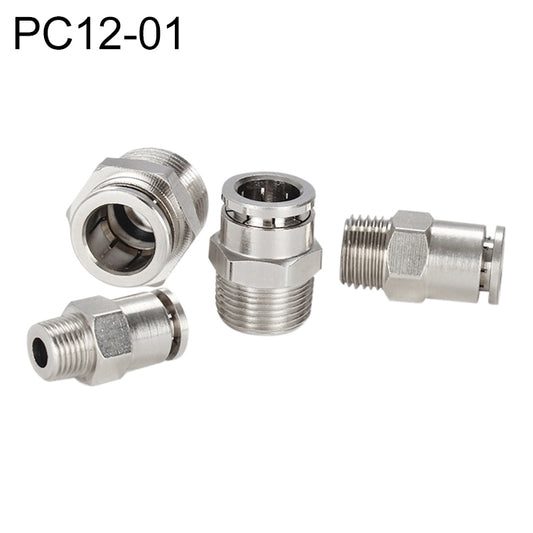 PC12-01 LAIZE Nickel Plated Copper Male Thread Straight Pneumatic Quick Connector - Interface Series by LAIZE | Online Shopping UK | buy2fix
