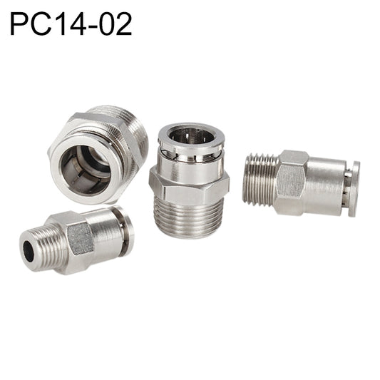 PC14-02 LAIZE Nickel Plated Copper Male Thread Straight Pneumatic Quick Connector - Interface Series by LAIZE | Online Shopping UK | buy2fix