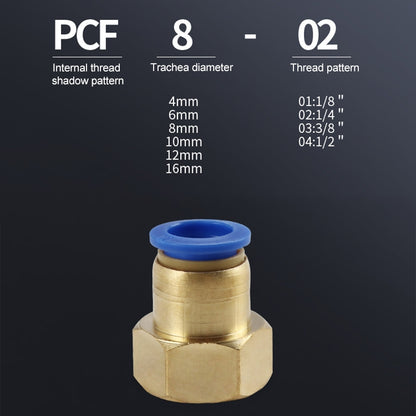 PCF6-01 LAIZE 10pcs Female Thread Straight Pneumatic Quick Connector - Interface Series by LAIZE | Online Shopping UK | buy2fix