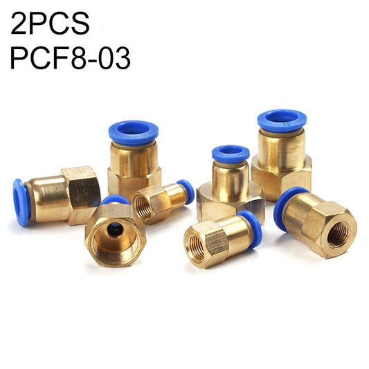PCF8-03 LAIZE 2pcsFemale Thread Straight Pneumatic Quick Connector - Interface Series by LAIZE | Online Shopping UK | buy2fix