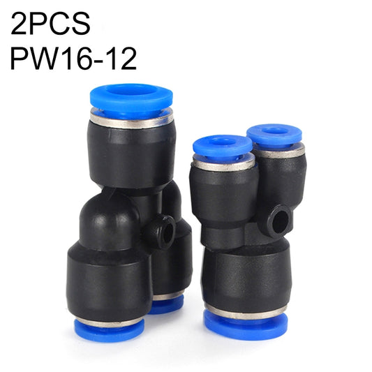 PW16-12 LAIZE 2pcs Plastic Y-type Tee Reducing Pneumatic Quick Fitting Connector - Interface Series by LAIZE | Online Shopping UK | buy2fix