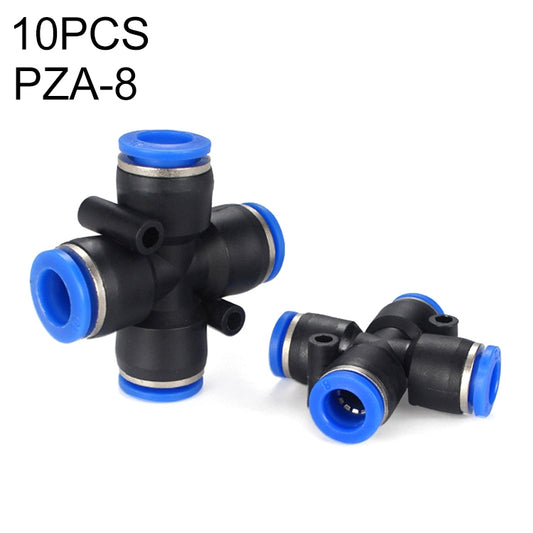 PZA-8 LAIZE 10pcs Plastic PZA Four-way Pneumatic Quick Fitting Connector - Interface Series by LAIZE | Online Shopping UK | buy2fix
