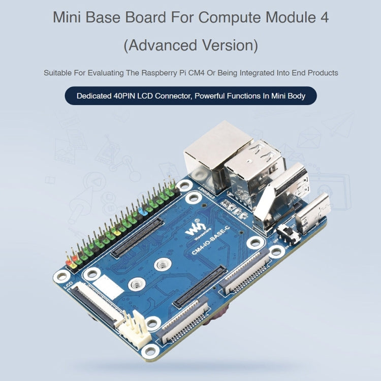 Waveshare Mini Base Board Designed for Raspberry Pi Compute Module 4 by WAVESHARE