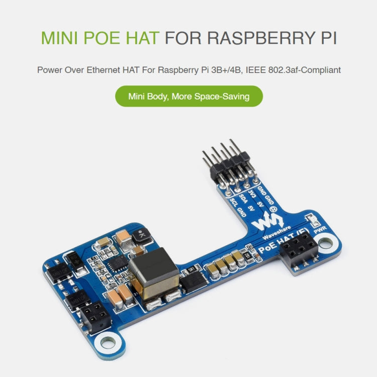 Waveshare Power over Ethernet HAT for Raspberry Pi 3B+/4B by WAVESHARE