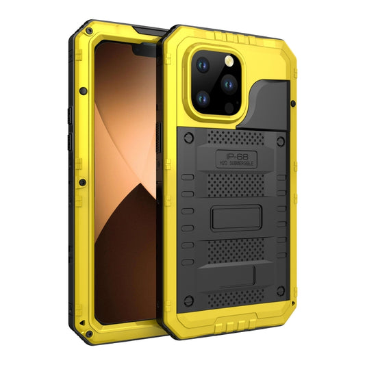 For iPhone 14 Pro Max Shockproof Waterproof Dustproof Metal + Silicone Phone Case(Yellow) - iPhone 14 Pro Max Cases by buy2fix | Online Shopping UK | buy2fix