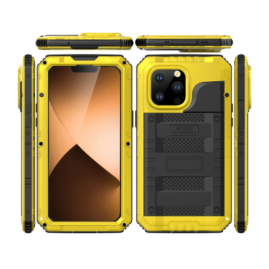 For iPhone 14 Pro Max Shockproof Waterproof Dustproof Metal + Silicone Phone Case(Yellow) - iPhone 14 Pro Max Cases by buy2fix | Online Shopping UK | buy2fix