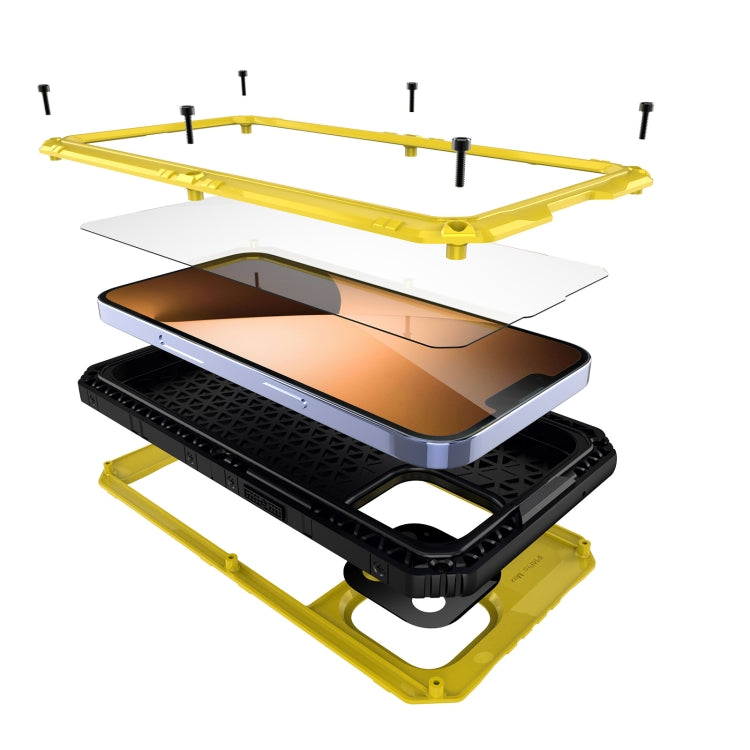 For iPhone 14 Pro Max Shockproof Waterproof Dustproof Metal + Silicone Phone Case(Yellow) - iPhone 14 Pro Max Cases by buy2fix | Online Shopping UK | buy2fix