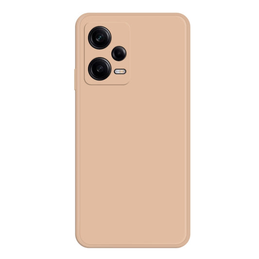 For Xiaomi Redmi Note 12 Pro 5G China Imitation Liquid Silicone Straight Edge Phone Case(Apricot) by buy2fix