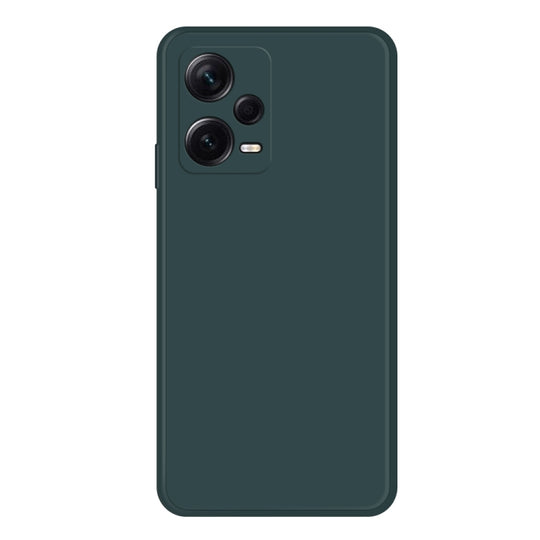 Pour Xiaomi Redmi Note 12 Pro + Étui de téléphone à bord droit en silicone liquide imitation Chine (vert foncé)