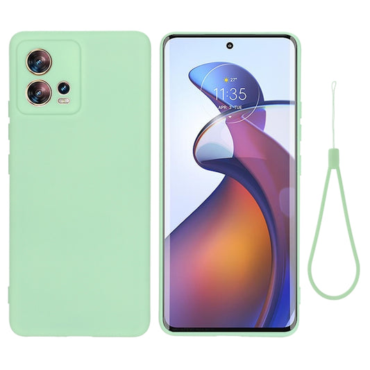 For Motorola Edge 30 Fusion / S30 Pro Pure Color Liquid Silicone Shockproof Phone Case(Green) - Motorola Cases by buy2fix | Online Shopping UK | buy2fix