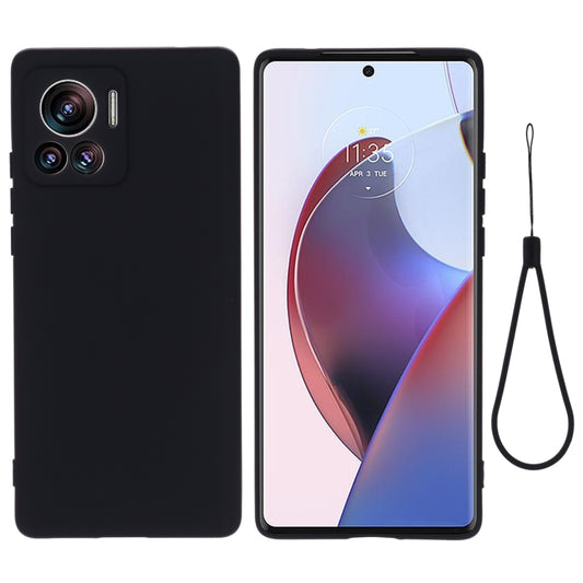 For Motorola Edge 30 Ultra / Moto X30 Pro Pure Color Liquid Silicone Shockproof Phone Case(Black) - Motorola Cases by buy2fix | Online Shopping UK | buy2fix