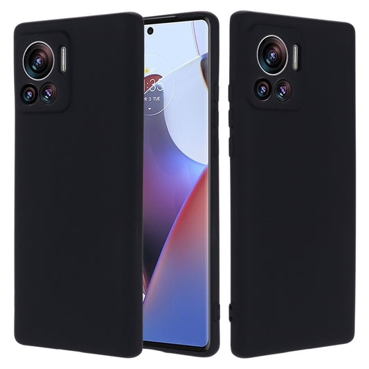 For Motorola Edge 30 Ultra / Moto X30 Pro Pure Color Liquid Silicone Shockproof Phone Case(Black) - Motorola Cases by buy2fix | Online Shopping UK | buy2fix