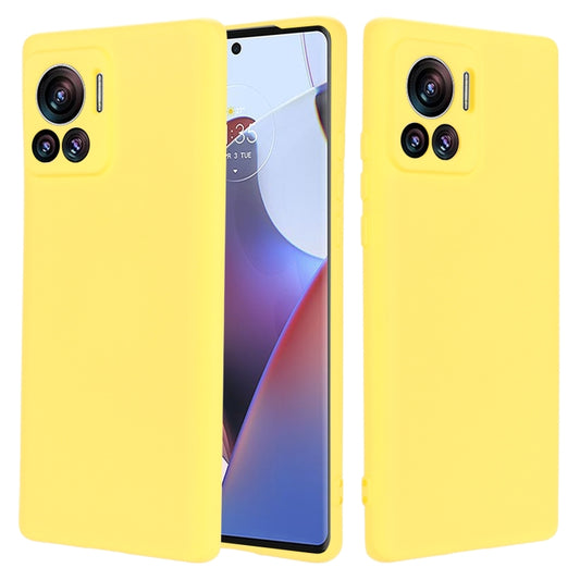 For Motorola Edge 30 Ultra / Moto X30 Pro Pure Color Liquid Silicone Shockproof Phone Case(Yellow) - Motorola Cases by buy2fix | Online Shopping UK | buy2fix