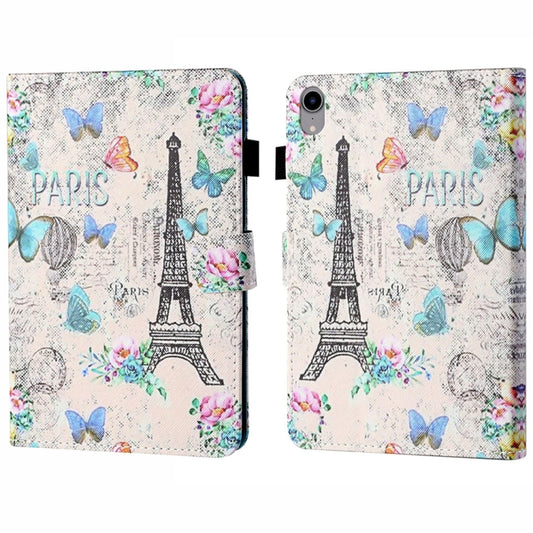 For iPad 2025 / 2022 Coloured Drawing Stitching Smart Leather Tablet Case(Tower and Butterflies) - iPad 2025 / 2022 Cases by buy2fix | Online Shopping UK | buy2fix