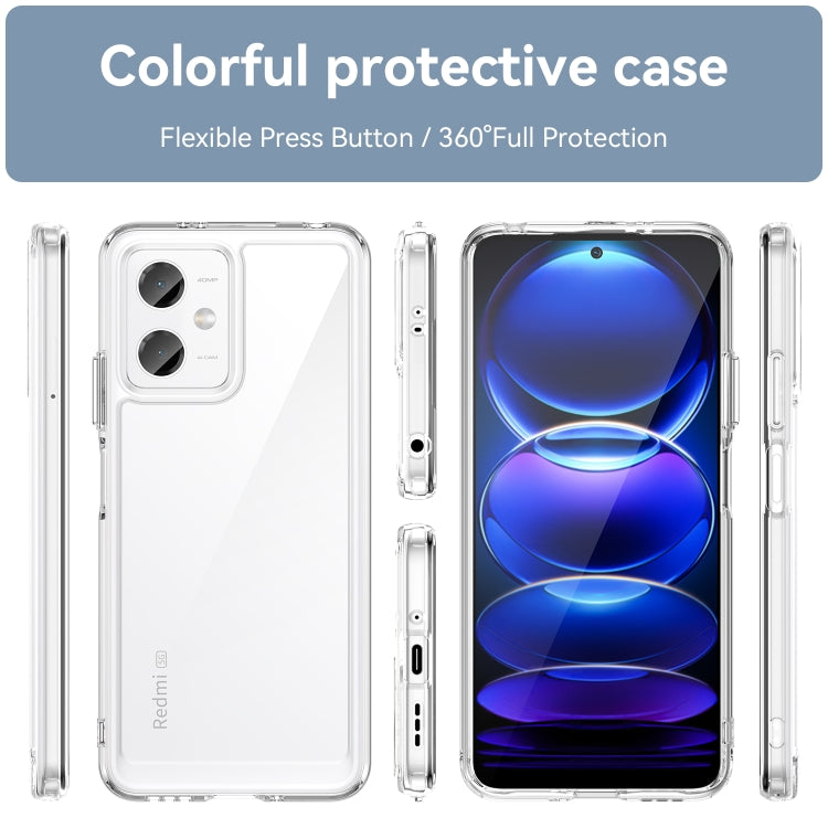 For Xiaomi Redmi Note 12 China Colorful Series Acrylic + TPU Phone Case(Transparent) by buy2fix