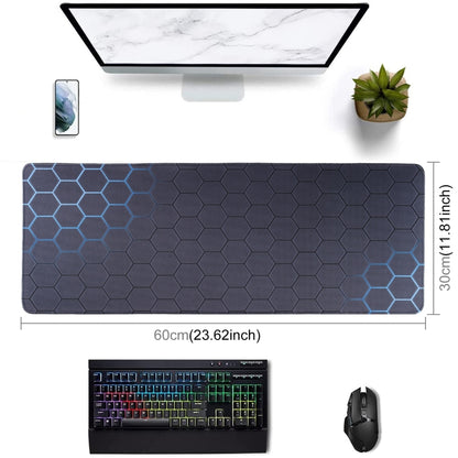 Anti-Slip Rubber Cloth Surface Game Mouse Mat Keyboard Pad, Size:60 x 30 x 0.2cm(Blue Honeycomb) by buy2fix