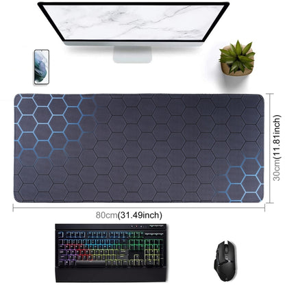 Anti-Slip Rubber Cloth Surface Game Mouse Mat Keyboard Pad, Size:80 x 30 x 0.2cm(Blue Honeycomb) by buy2fix