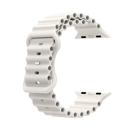 Ocean Style Silicone Watch Band For Apple Watch Series 9&8&7 41mm / SE 3&SE 2&6&SE&5&4 40mm / 3&2&1 38mm(White) by buy2fix