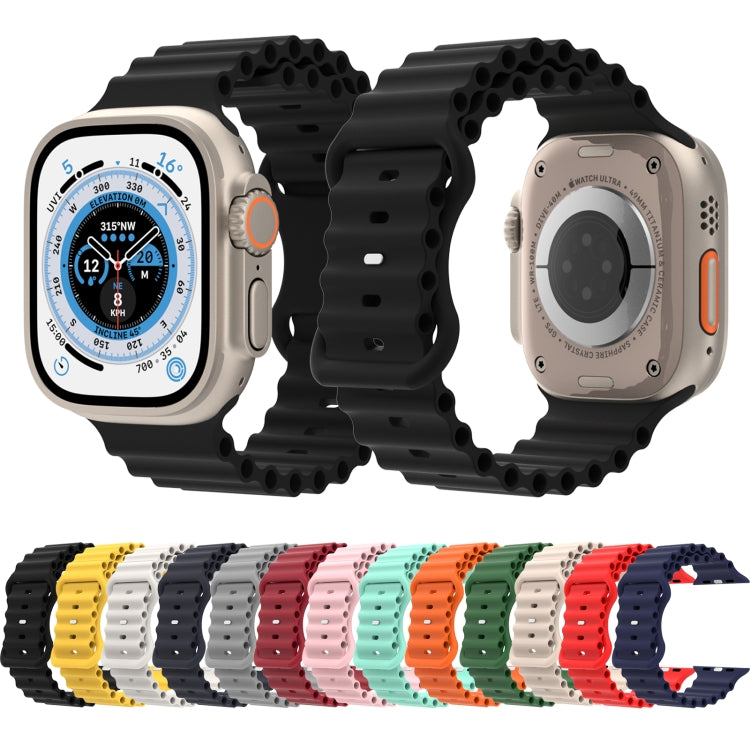 Ocean Style Silicone Watch Band For Apple Watch Series 9&8&7 41mm / SE 3&SE 2&6&SE&5&4 40mm / 3&2&1 38mm(White) by buy2fix