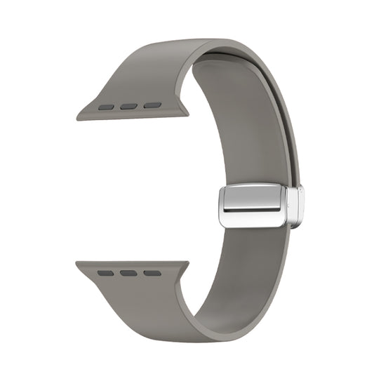 Folding Buckle Silicone Watch Band For Apple Watch Ultra 49mm(Grey) - Watch Bands by buy2fix | Online Shopping UK | buy2fix