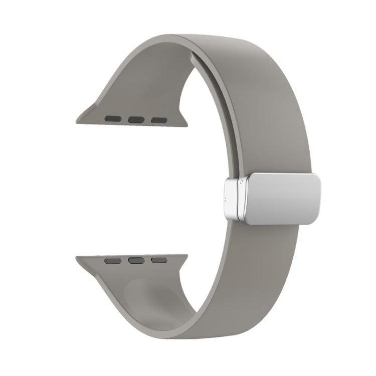 Folding Buckle Silicone Watch Band For Apple Watch Ultra 49mm(Grey) - Watch Bands by buy2fix | Online Shopping UK | buy2fix