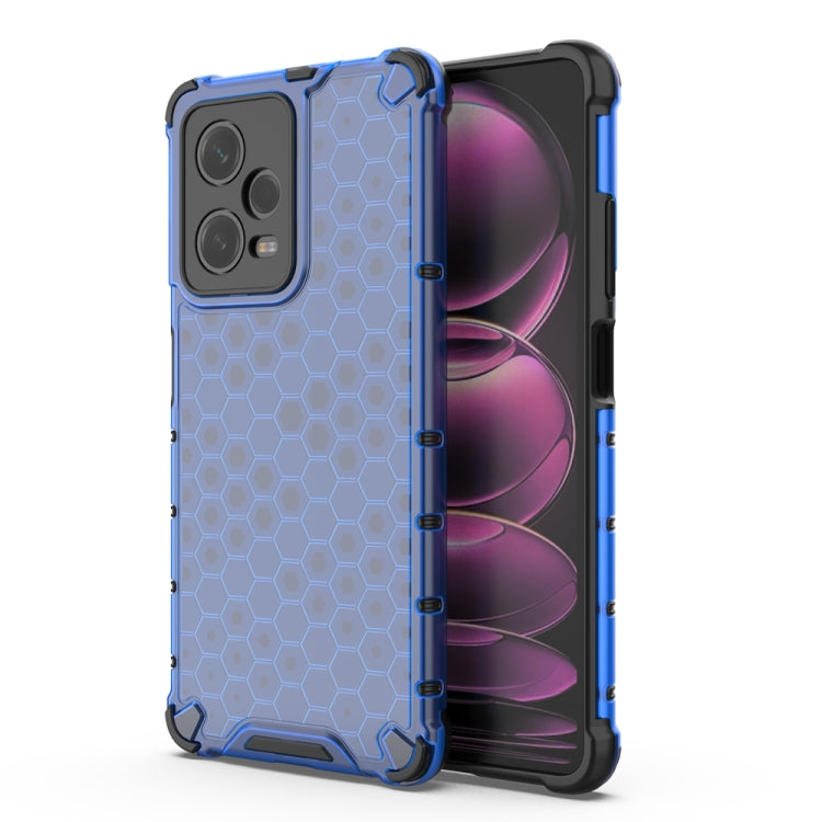 For Xiaomi Redmi Note 12 Pro 5G China Shockproof Honeycomb PC + TPU Phone Case(Blue) by buy2fix