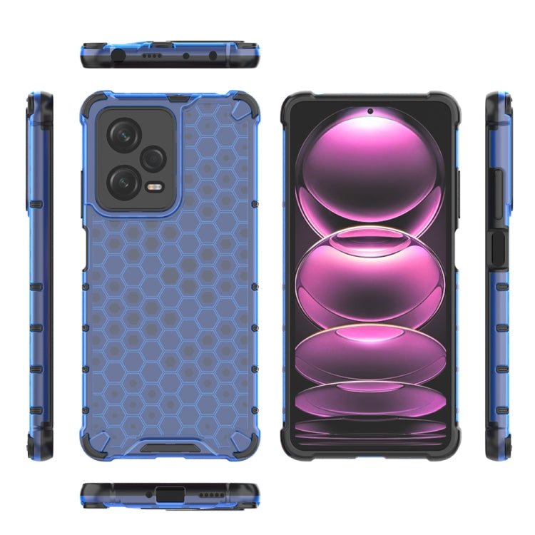 For Xiaomi Redmi Note 12 Pro 5G China Shockproof Honeycomb PC + TPU Phone Case(Blue) by buy2fix