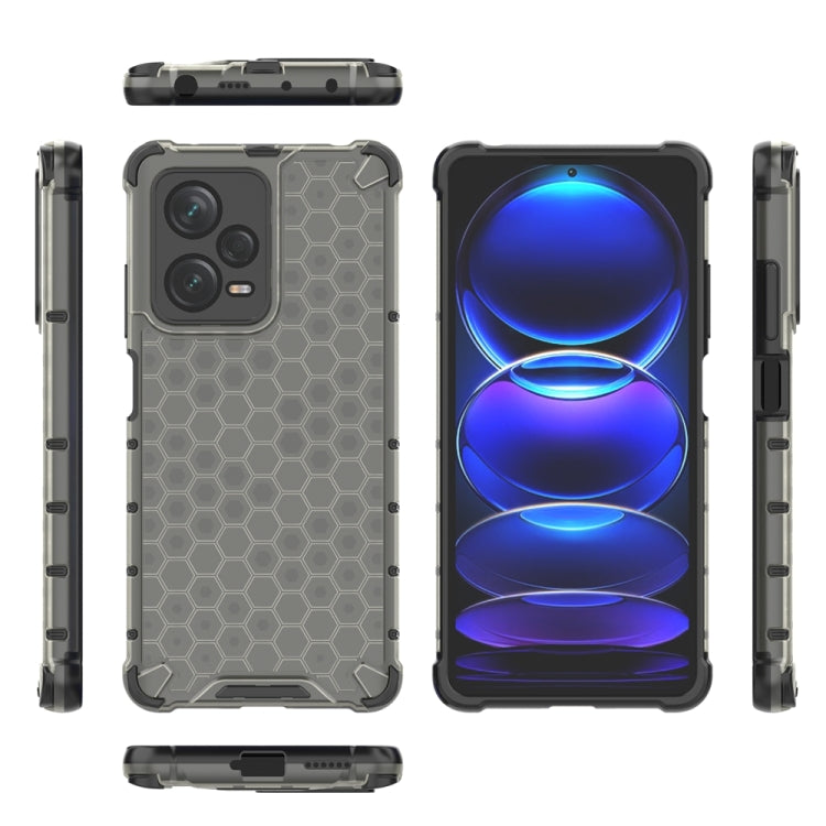 For Xiaomi Redmi Note 12 Pro+ China / Global Shockproof Honeycomb PC + TPU Phone Case(Black) by buy2fix