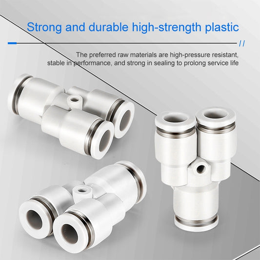 PW8-4 LAIZE 2pcsPW Y-type Tee Reducing Pneumatic Quick Fitting Connector - Interface Series by LAIZE | Online Shopping UK | buy2fix