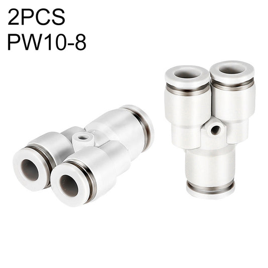 PW10-8 LAIZE 2pcsPW Y-type Tee Reducing Pneumatic Quick Fitting Connector - Interface Series by LAIZE | Online Shopping UK | buy2fix
