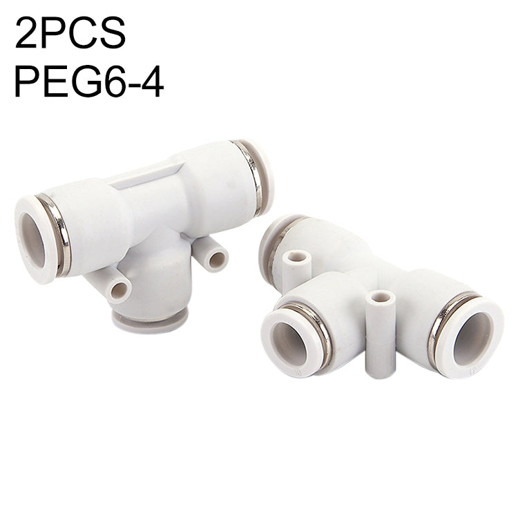 PEG6-4 LAIZE 2pcs PW T-type Tee Reducing Pneumatic Quick Fitting Connector - Interface Series by LAIZE | Online Shopping UK | buy2fix