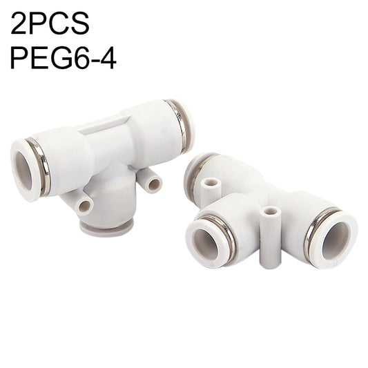 PEG6-4 LAIZE 2pcs PW T-type Tee Reducing Pneumatic Quick Fitting Connector - Interface Series by LAIZE | Online Shopping UK | buy2fix