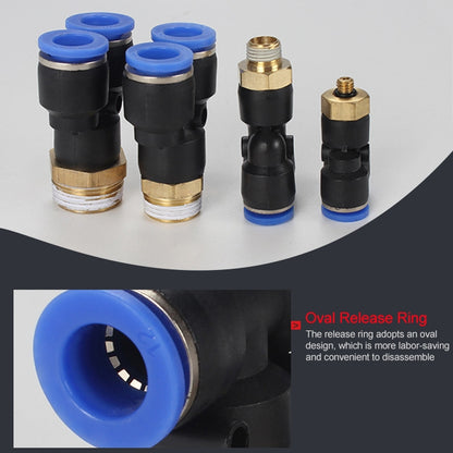 PX4-M5 LAIZE 10pcs Plastic Y-type Tee Male Thread Pneumatic Quick Connector - Interface Series by LAIZE | Online Shopping UK | buy2fix