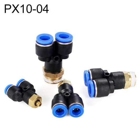 PX10-04 LAIZE Plastic Y-type Tee Male Thread Pneumatic Quick Connector - Interface Series by LAIZE | Online Shopping UK | buy2fix
