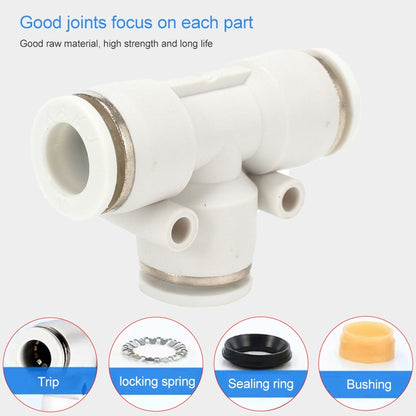 PE-6 LAIZE 10pcs PE T-type Tee Pneumatic Quick Fitting Connector - Interface Series by LAIZE | Online Shopping UK | buy2fix