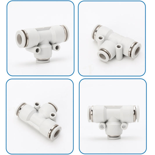 PE-8 LAIZE 10pcs PE T-type Tee Pneumatic Quick Fitting Connector - Interface Series by LAIZE | Online Shopping UK | buy2fix