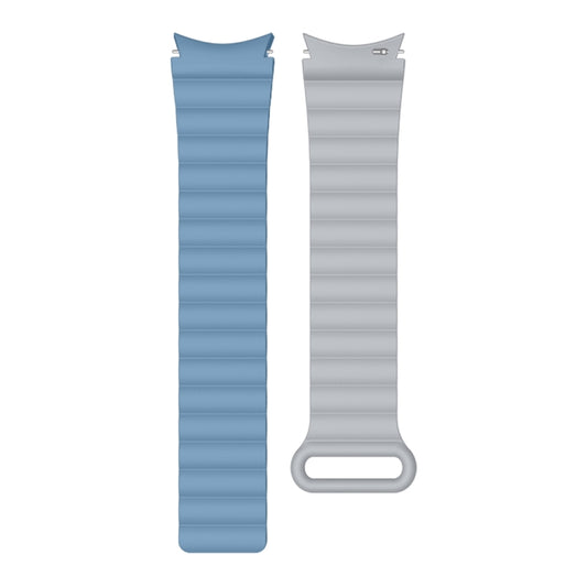 22mm For Samsung Galaxy Watch5 Silicone Magnetic Watch Band(Blue+Grey) - Watch Bands by buy2fix | Online Shopping UK | buy2fix