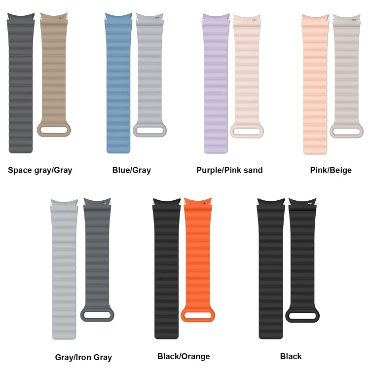 22mm For Samsung Galaxy Watch5 Silicone Magnetic Watch Band(Blue+Grey) - Watch Bands by buy2fix | Online Shopping UK | buy2fix
