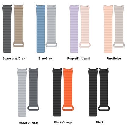 22mm For Samsung Galaxy Watch5 Silicone Magnetic Watch Band(Blue+Grey) - Watch Bands by buy2fix | Online Shopping UK | buy2fix