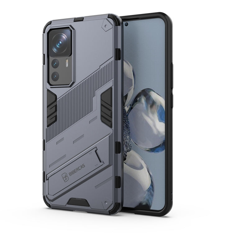 For Xiaomi 12T/12T Pro/Redmi K50 Ultra Punk Armor 2 in 1 PC + TPU Phone Case with Invisible Holder(Grey) - Xiaomi Cases by buy2fix | Online Shopping UK | buy2fix