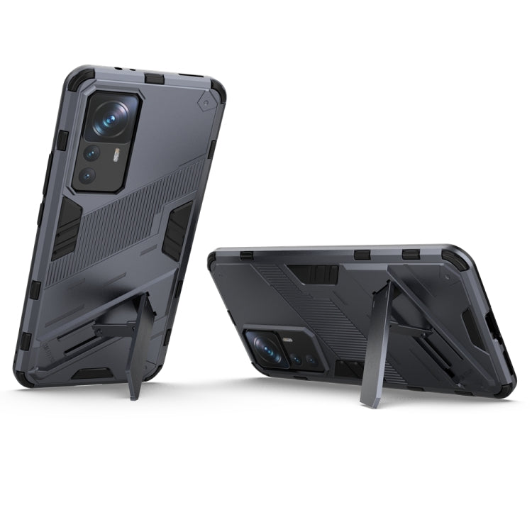 For Xiaomi 12T/12T Pro/Redmi K50 Ultra Punk Armor 2 in 1 PC + TPU Phone Case with Invisible Holder(Grey) - Xiaomi Cases by buy2fix | Online Shopping UK | buy2fix