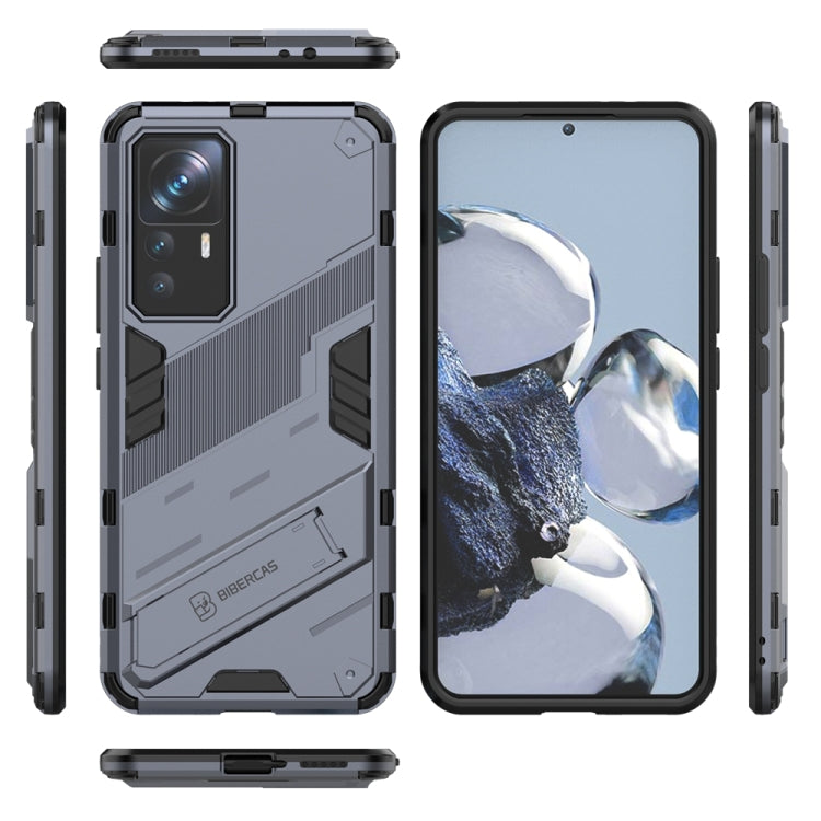 For Xiaomi 12T/12T Pro/Redmi K50 Ultra Punk Armor 2 in 1 PC + TPU Phone Case with Invisible Holder(Grey) - Xiaomi Cases by buy2fix | Online Shopping UK | buy2fix