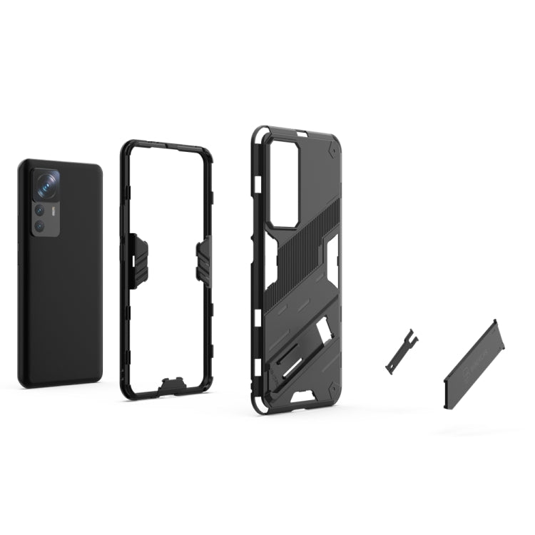 For Xiaomi 12T/12T Pro/Redmi K50 Ultra Punk Armor 2 in 1 PC + TPU Phone Case with Invisible Holder(Grey) - Xiaomi Cases by buy2fix | Online Shopping UK | buy2fix
