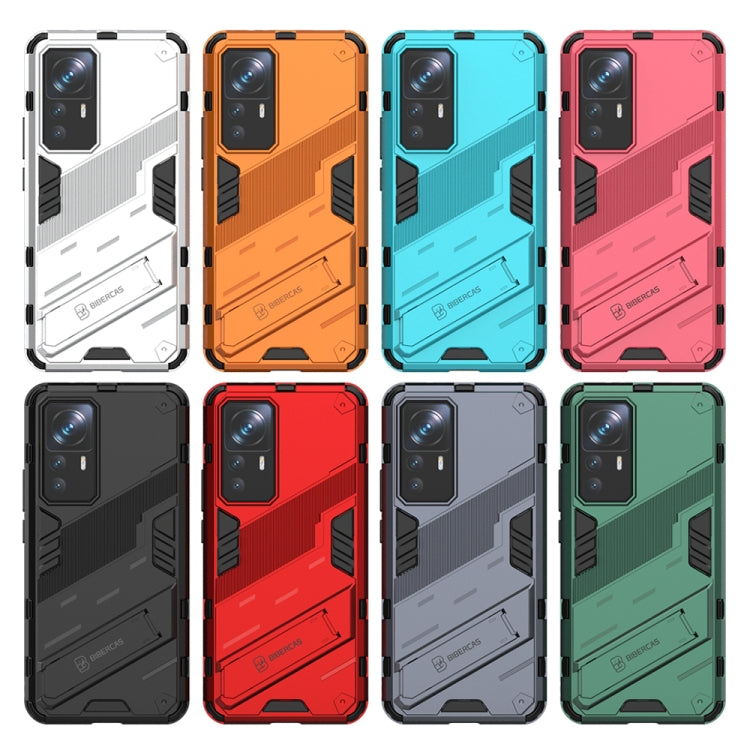 For Xiaomi 12T/12T Pro/Redmi K50 Ultra Punk Armor 2 in 1 PC + TPU Phone Case with Invisible Holder(Grey) - Xiaomi Cases by buy2fix | Online Shopping UK | buy2fix