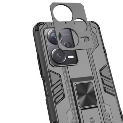 For Xiaomi Redmi Note 12 Pro+ China Supersonic PC + TPU Shock-proof Protective Case with Holder(Black) by buy2fix