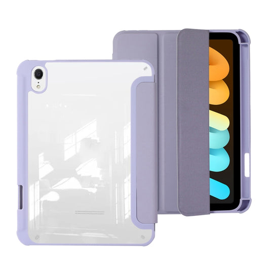 For iPad 2025 / 2022 Acrylic 3-folding Leather Tablet Case(Purple) - iPad 2025 / 2022 Cases by buy2fix | Online Shopping UK | buy2fix